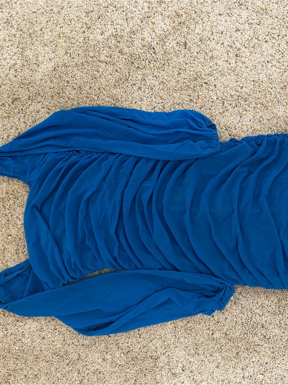 Fashion Nova Cobalt Blue Ruched Midi Dress